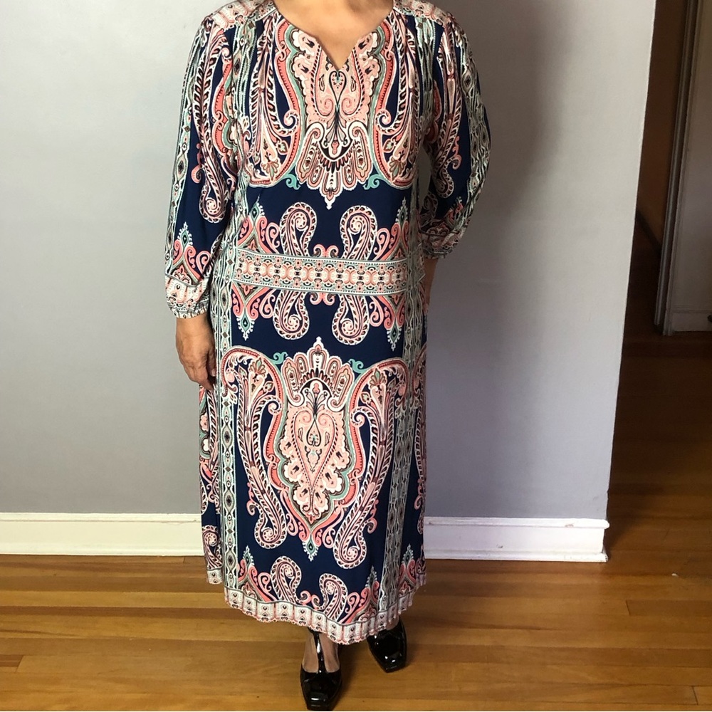 AUW Multicolored Dress Boho Vibe Sz 16